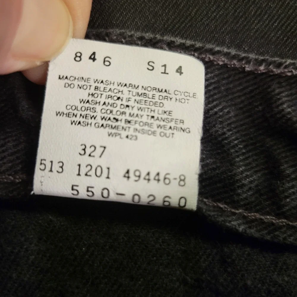 VTG Levis 550 Relaxed Fit Black Jeans Made in USA 2001 34(Tag 36)x30 Tapered Leg